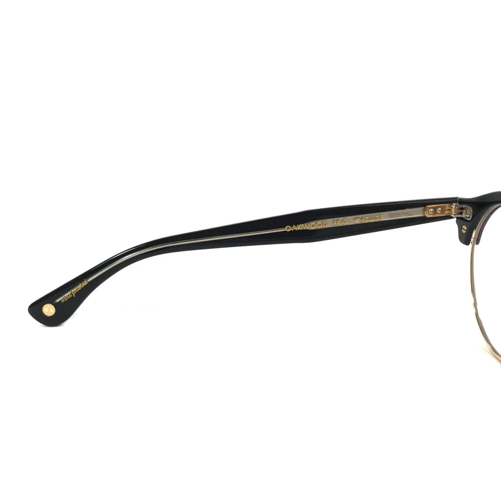 Garrett Leight Eyeglasses Frames OAKWOOD BKG Black Gold Round Full Rim 47-23-145